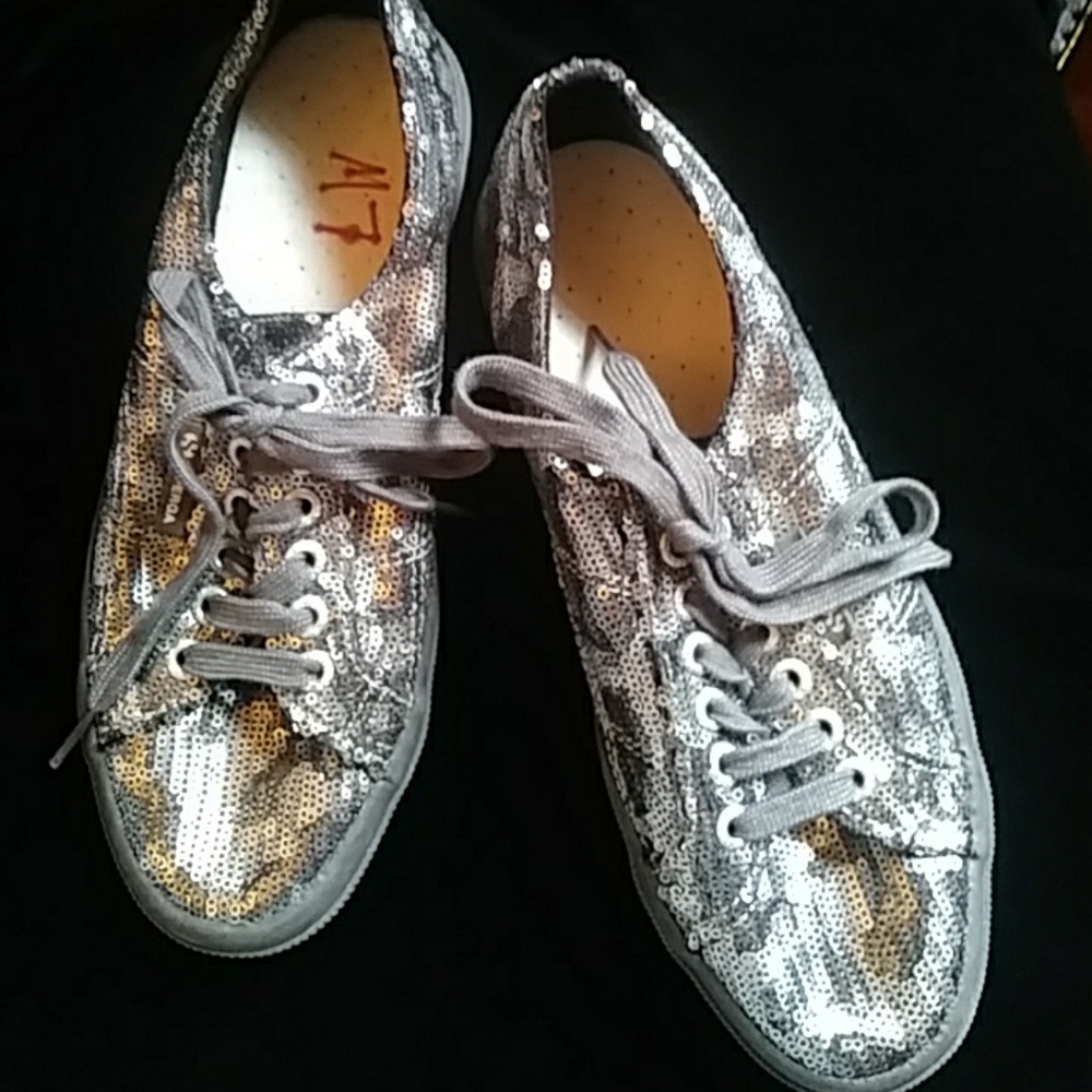 SuperGa silver sequins sneakers-sz 7